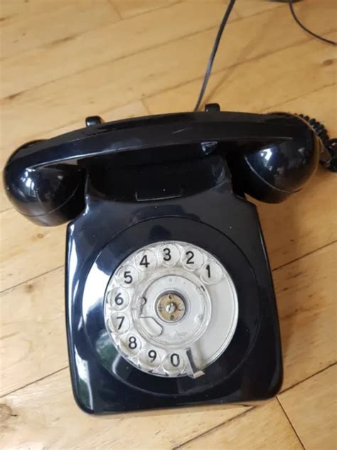 VINTAGE GPO 746F Rotary Dial Black Telephone Home Retro 14 99