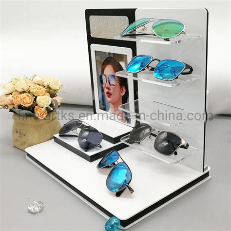 Custom Exquisite Multi Tier Acrylic Eyewear Display Stand Glasses