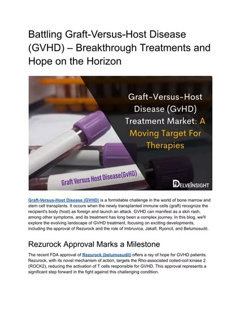 Ppt Graft Versus Host Disease Gvhd Treatment Market A Moving