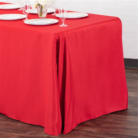 90x132 Rectangular Oblong Polyester Tablecloth Red Cv Linens