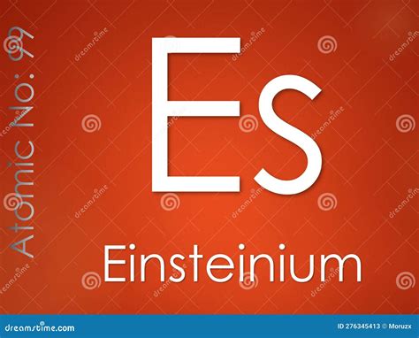 Einsteinium Chemical Element Symbol on Red Gradient Background Stock Illustration - Illustration ...