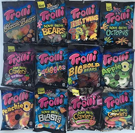 Trolli Gummy Candy Variety Bundle 12 Different Flavors (1 Of Each) Peg ...