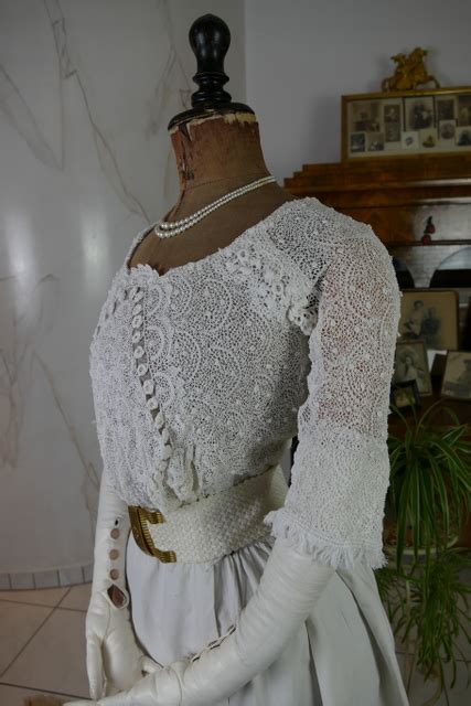 White Irish Crochet Blouse Ca 1910 Antique Gown