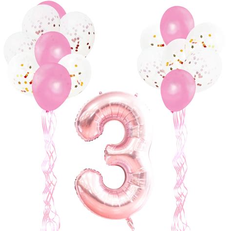 Buy KUNGYO 3rd Birthday Party Decorations Kit Giant Rose Gold Number 3