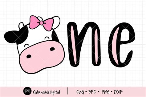 Cute Cow Girl Birthday Graphic By Catandme · Creative Fabrica