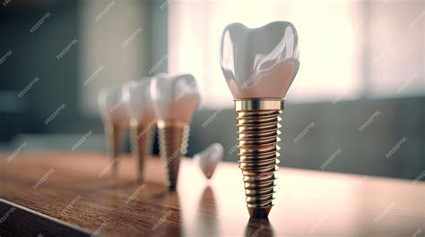 Premium AI Image | Dental implantation teeth with implant screw