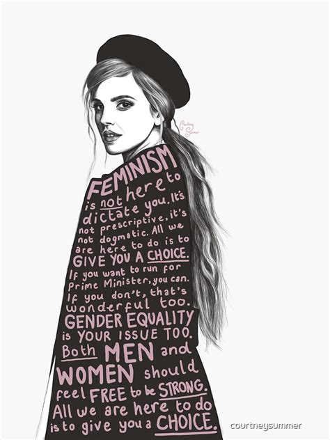 "Emma Watson Feminism Design" Sticker for Sale by courtneysummer ...