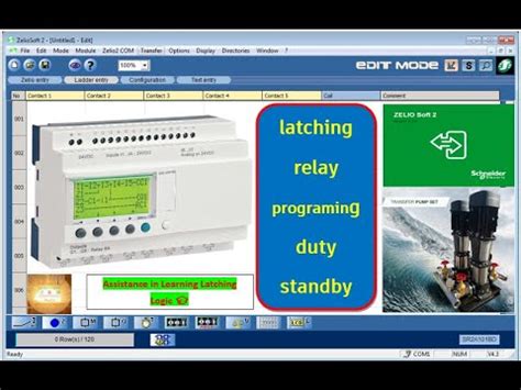 Plc Programming Latch Unlatch And Interlocking Pump Logic In Zelio Soft