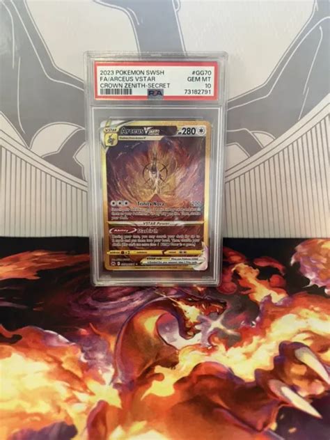 2023 POKEMON CROWN Zenith Full Art Arceus Vstar Gold GG70 Secret PSA 10