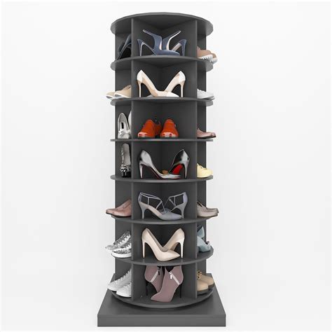 Amazon HomVent Rotating Shoe Rack Wooden 7 Tier Spinning Shoe