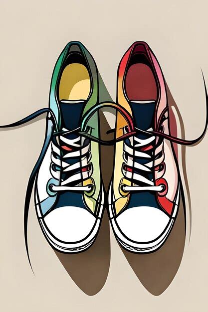 Premium AI Image | Old paired sneakers poster