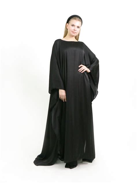 Black Silk Kaftan Long Dress Silk Kaftan Black Kaftan Silk Etsy Uk