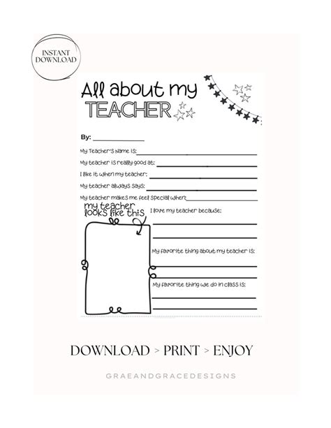 Teacher T Teacher Appreciation Week Printable Teacher Survey Thank You Teacher Printable