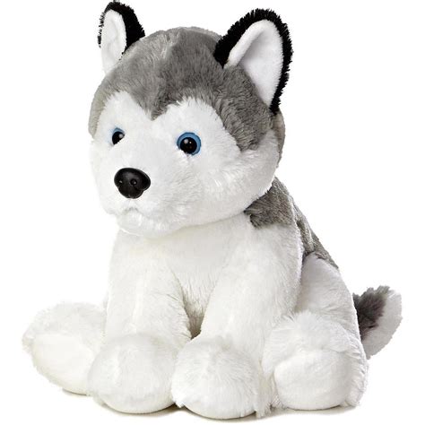 Aurora Super Mush Husky Wolf Dog Soft Blue Eyes Stuffed Animal Plush