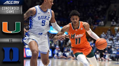 Miami Vs Duke Condensed Game 2021 22 ACC Mens Basketball YouTube