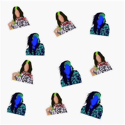 Billie Eilish Themed Stickers Pack Of 6 My Art Maker