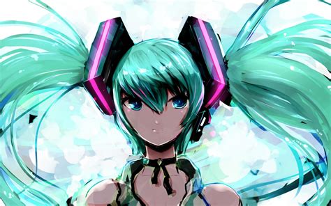 Wallpaper Blue Hair Anime Girl Hatsune Miku Art Drawing Hatsune