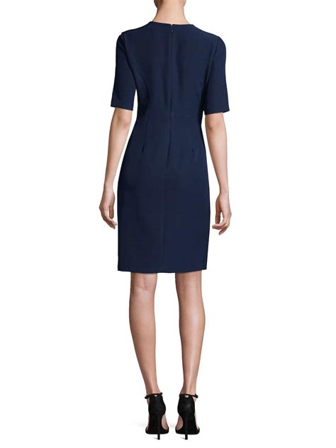 Maggy London Synthetic Crepe Sheath Dress In Dark Navy Blue Lyst