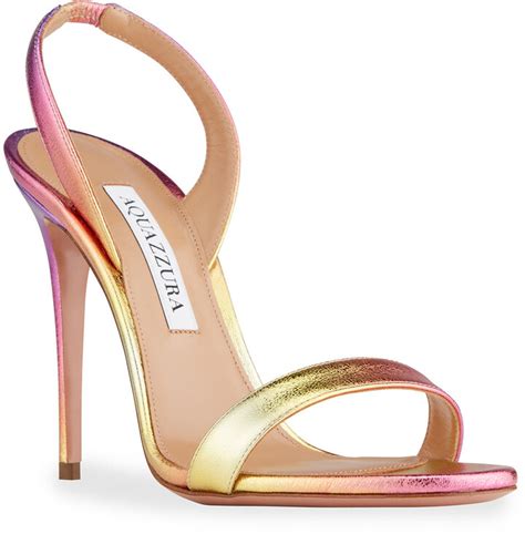 Aquazzura So Nude Technicolor Leather Slingback Sandals Shopstyle