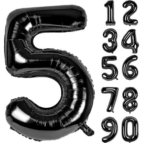 Ballons Anniversaire Ans Noir Geant Ballon Chiffre Helium Ballon