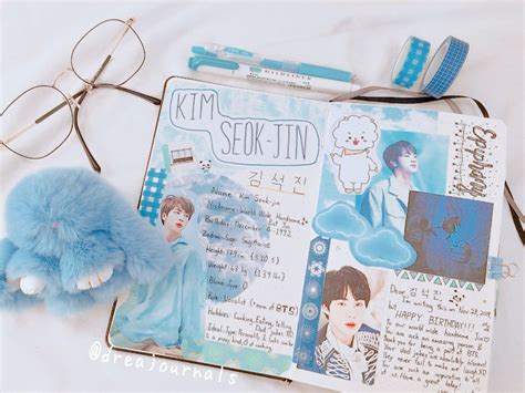 Kpop Journaling With Me Bts Jin Bullet Journal Cover Ideas Journal