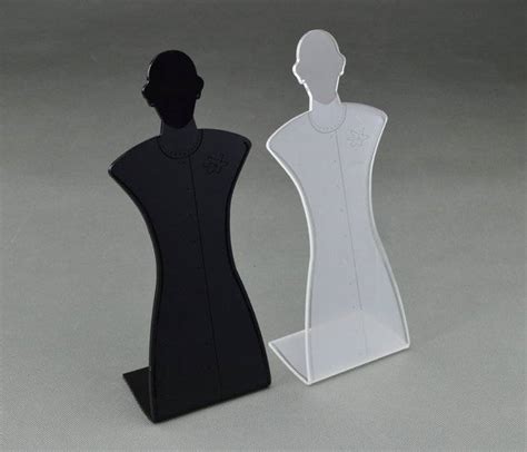 Acrylic Mannequin Necklace Earrings Display Stand Holder Jewelry Pendant Show Rack