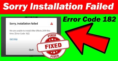 Fixed Sorry Installation Failed Error Code Adobe After Effects