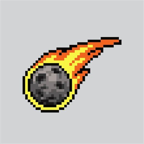 Premium Vector Pixel Art Illustration Meteor Pixelated Meteor Meteor