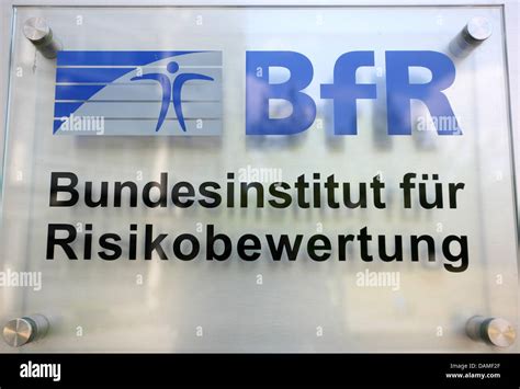 A Sign Shows The Logo Of The Federal Institute For Risk Assessment Bfr