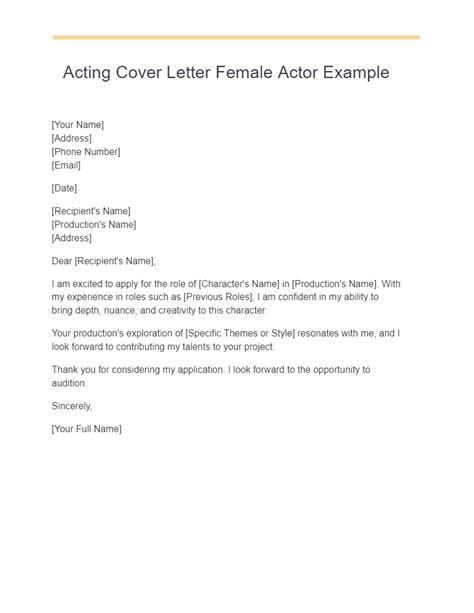 Acting Cover Letter 21 Examples How To Write Pdf Tips