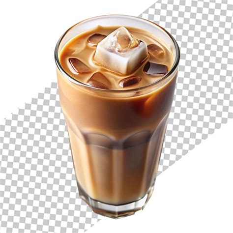 Premium Psd A Glass Of Iced Coffee With Whipped Cream And Coffee On A