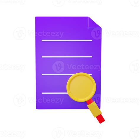 3d Style Search File Icon In Yellow And Purple Color 23560841 Png