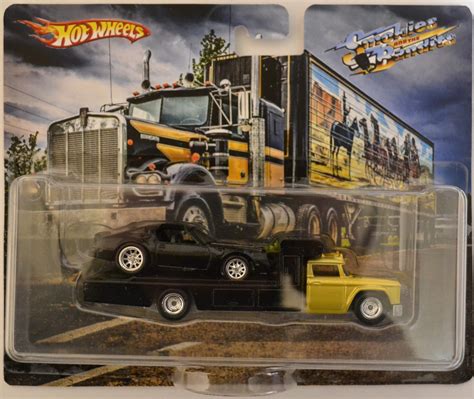 Pontiac Firebird Black Retro Rig Gold Cabine Custom Made Hot Wheels With Real Rider Rubber