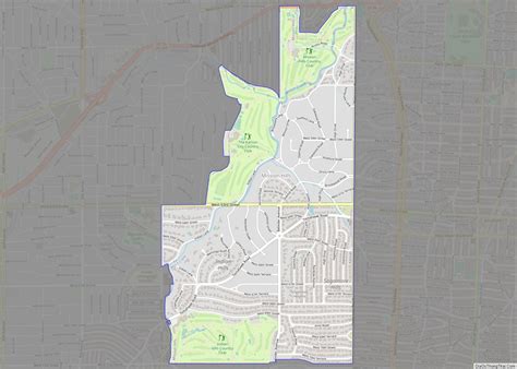 Map of Mission Hills city, Kansas