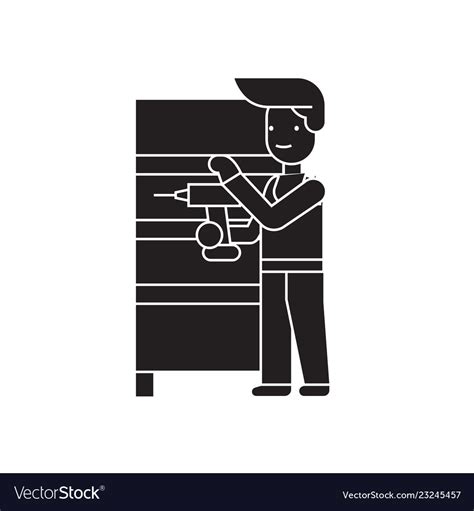 Furniture Assembly Black Concept Icon Royalty Free Vector