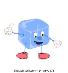 Funny Cartoon Blue Ice Cube Eyes Stock Vector Royalty Free 1448697470