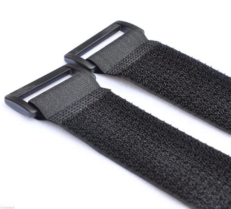 3cm Width Hook Loop Cable Tie Nylon Strap Wire Management Black