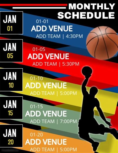 Customizable Design Templates For Sports Schedule Postermywall