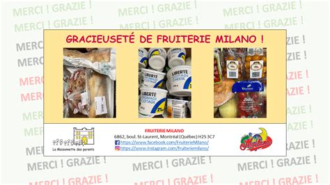 MERCI À FRUITERIE MILANO La Maisonnette des parents