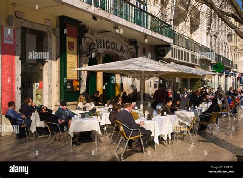 Nicola Cafe Terrace Rossio Square Baixa District Central Lisbon