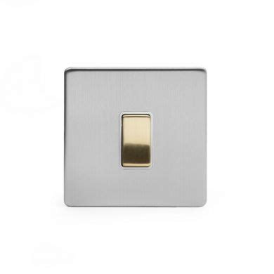 Soho Fusion Brushed Chrome Brushed Brass A Gang Way Switch