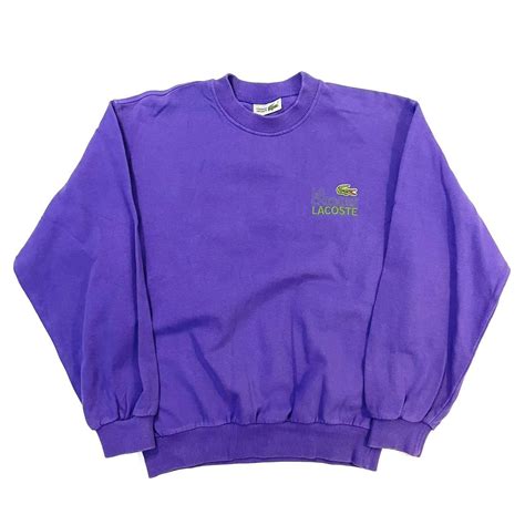 Vintage Lacoste Purple Sweatshirt Crewneck 90s Depop