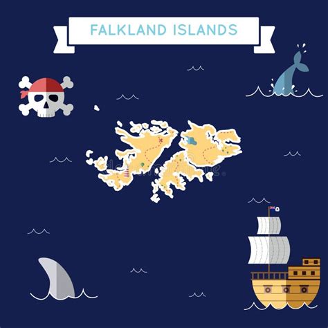 Mapa Plano Del Tesoro De Falkland Islands Malvinas Ilustración del