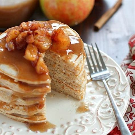 Applesauce Pancakes With Cinnamon Syrup Yummy Healthy Easy