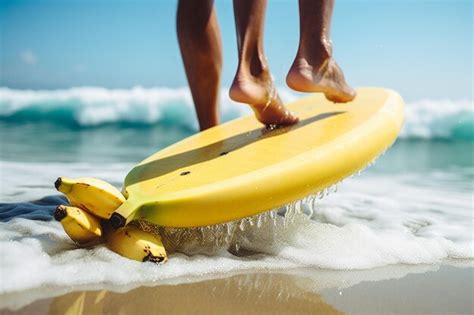 Premium Photo | A person surfing with a banana board