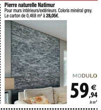 Promo Plaquette De Parement En Pierre Naturelle Slim Multicolore Chez