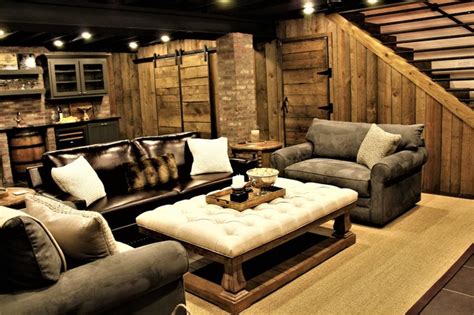 Rustic Man Cave - Rustic - Basement - Other - by Interiors by Design ...