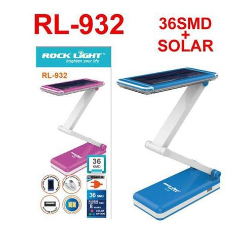 Rocklight RL 932 Solar Study Lamp Rechargeable Rocklight