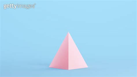 Pink Pyramid Geometric Shape Solid Face Structure Kitsch Blue