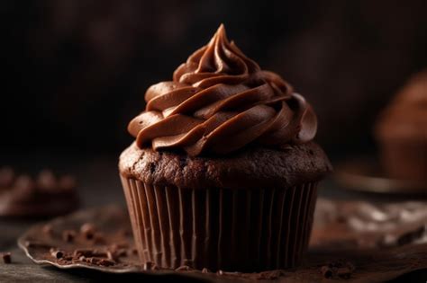 Premium Photo Chocolate Cupcake With Chocolate Frosting